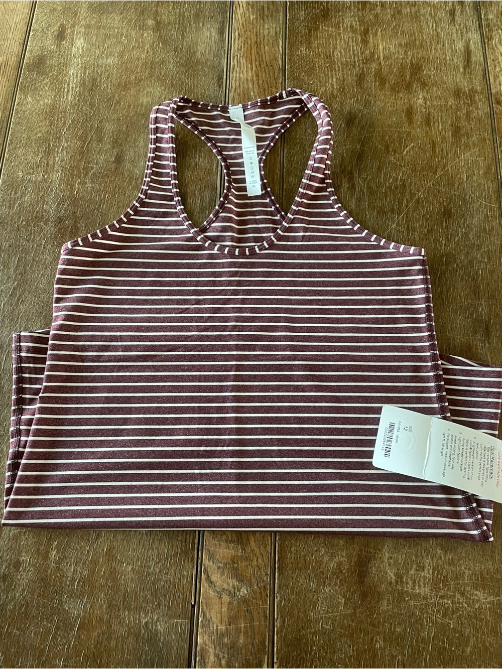 Lululemon Striped Racerback Tank Top - Maroon/White